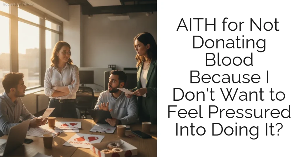 AITH for Not Donating Blood Because I Don't Want to Feel Pressured Into Doing It?
