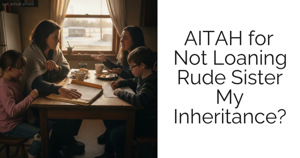 AITAH for Not Loaning Rude Sister My Inheritance?