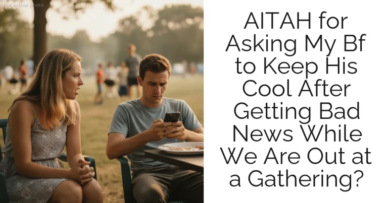 AITAH for Asking My Bf to Keep His Cool After Getting Bad News While We Are Out at a Gathering?