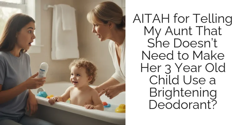 AITAH for Telling My Aunt That She Doesn’t Need to Make Her 3 Year Old Child Use a Brightening Deodorant?