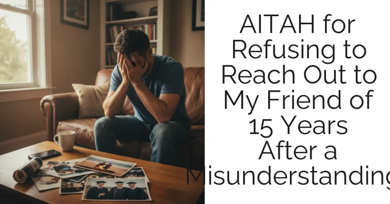 AITAH for Refusing to Reach Out to My Friend of 15 Years After a Misunderstanding?