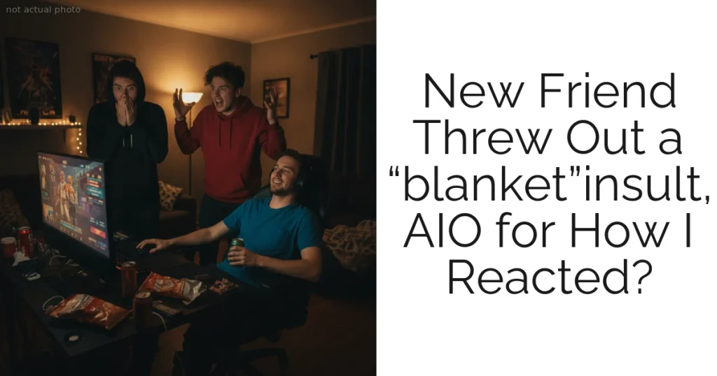 New Friend Threw Out a “blanket”insult, AIO for How I Reacted?
