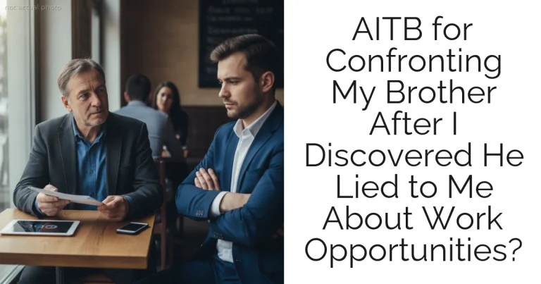 AITB for Confronting My Brother After I Discovered He Lied to Me About Work Opportunities?
