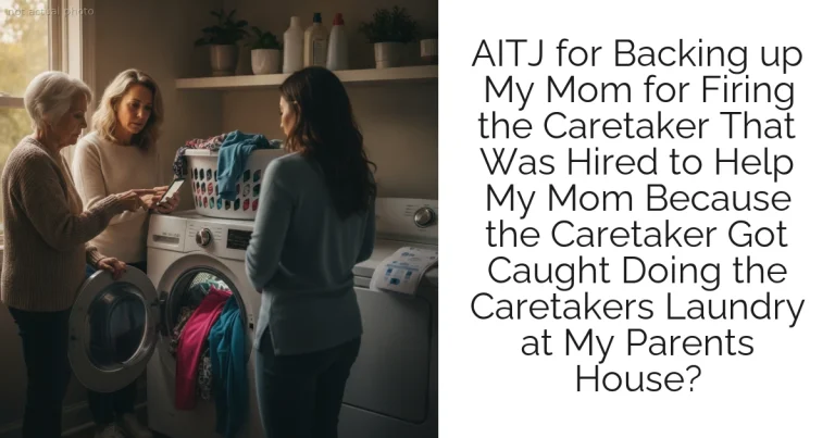AITJ for Backing up My Mom for Firing the Caretaker That Was Hired to Help My Mom Because the Caretaker Got Caught Doing the Caretakers Laundry at My Parents House?