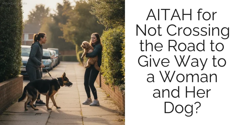 AITAH for Not Crossing the Road to Give Way to a Woman and Her Dog?