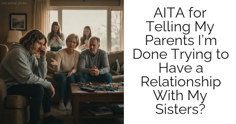 AITA for Telling My Parents I’m Done Trying to Have a Relationship With My Sisters?