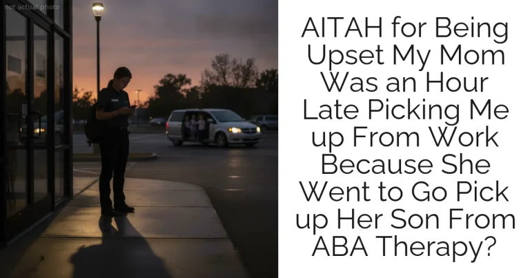 AITAH for Being Upset My Mom Was an Hour Late Picking Me up From Work Because She Went to Go Pick up Her Son From ABA Therapy?