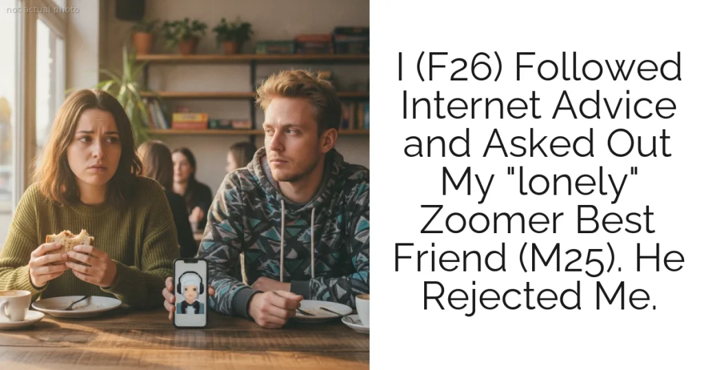 I (F26) Followed Internet Advice and Asked Out My "lonely" Zoomer Best Friend (M25). He Rejected Me.