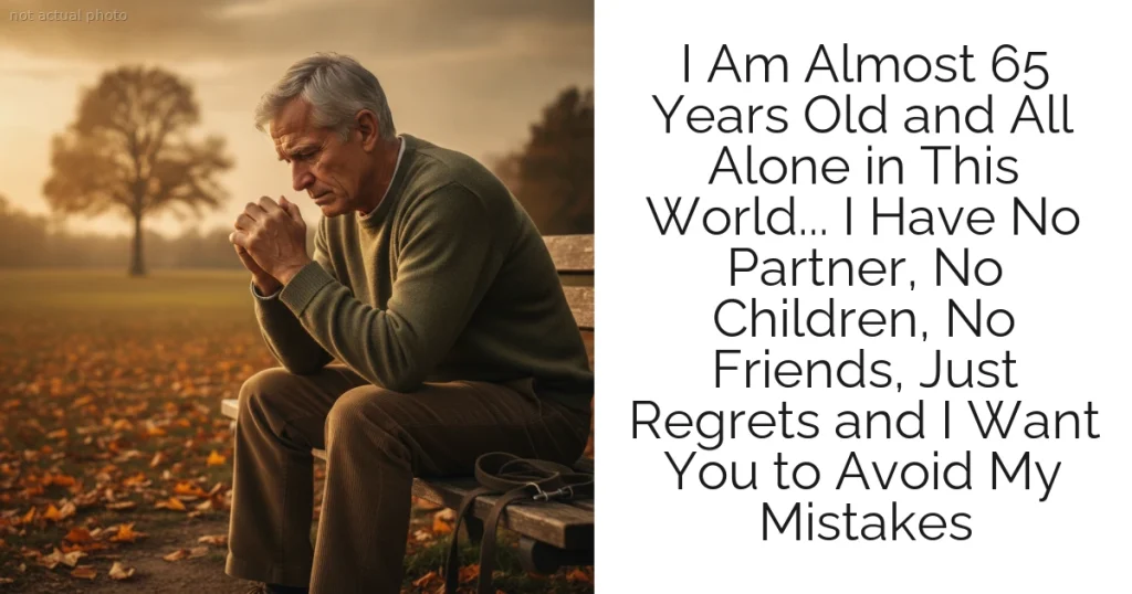 I Am Almost 65 Years Old and All Alone in This World... I Have No Partner, No Children, No Friends, Just Regrets and I Want You to Avoid My Mistakes