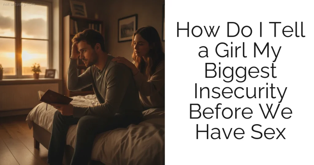 How Do I Tell a Girl My Biggest Insecurity Before We Have Sex