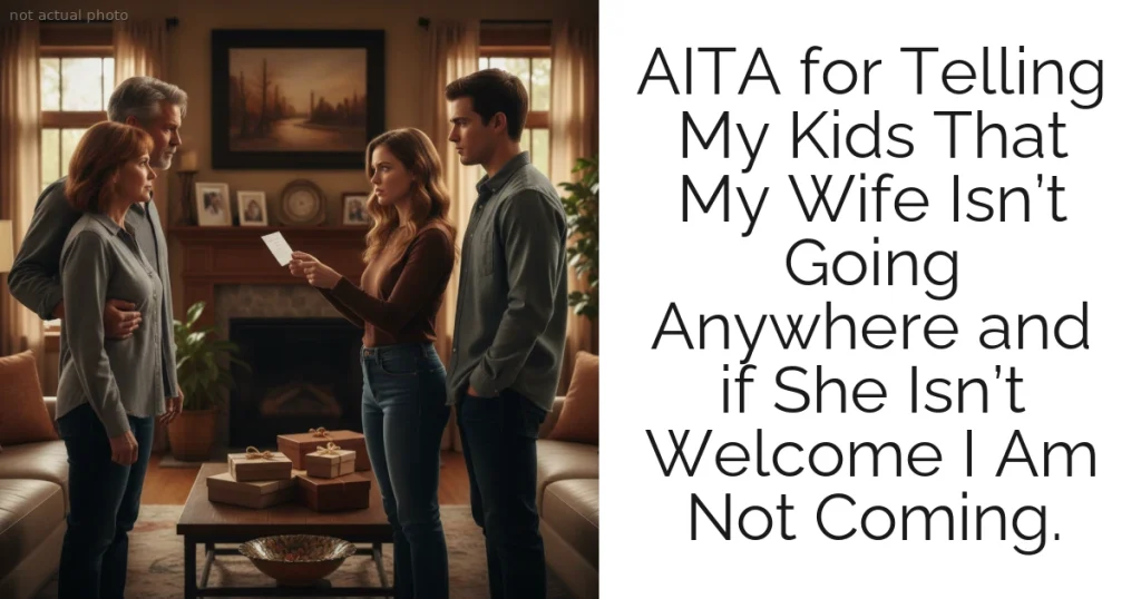 AITA for Telling My Kids That My Wife Isn’t Going Anywhere and if She Isn’t Welcome I Am Not Coming.