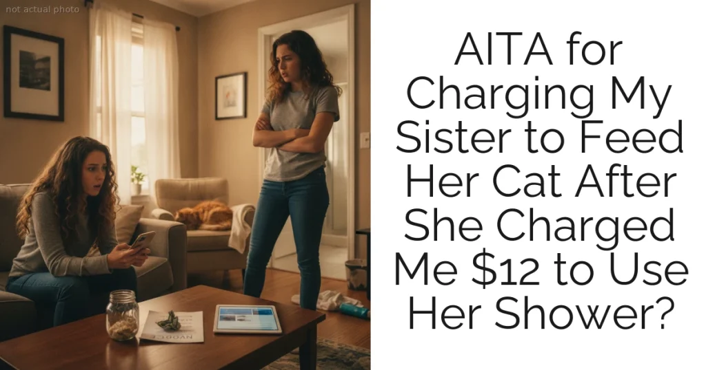 AITA for Charging My Sister to Feed Her Cat After She Charged Me $12 to Use Her Shower?