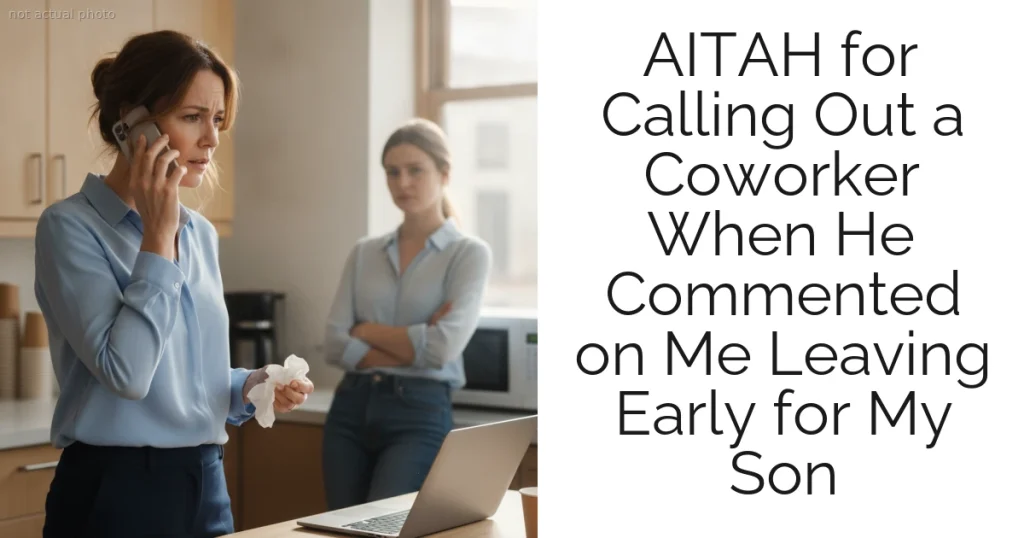 AITAH for Calling Out a Coworker When He Commented on Me Leaving Early for My Son