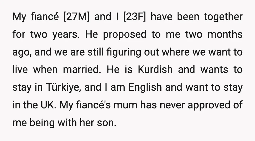 My fiancé [27M] and I [23F] have been together for two years. He proposed to me two months ago, and we are still figuring out where we want to live...