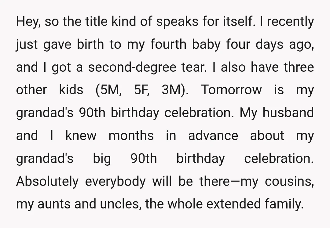 Hey, so the title kind of speaks for itself. I recently just gave birth to my fourth baby four days ago, and I got a second-degree tear. I also have...