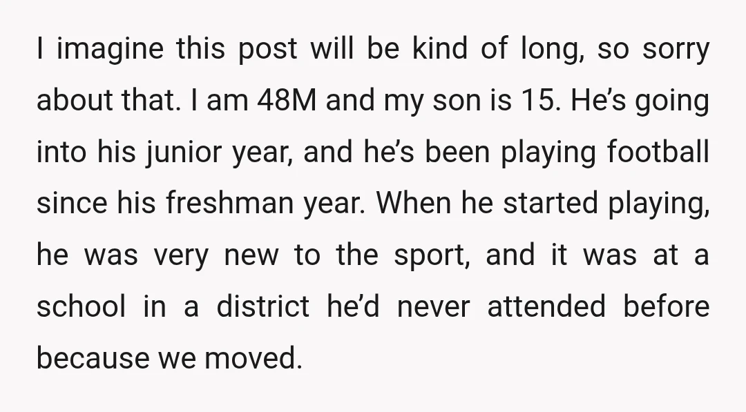 I imagine this post will be kind of long, so sorry about that. I am 48M and my son is 15. He’s going into his junior year, and he’s been...