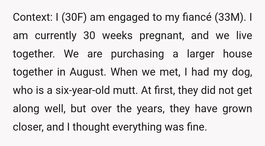 Context: I (30F) am engaged to my fiancé (33M). I am currently 30 weeks pregnant, and we live together. We are purchasing a larger house together in August. When we...