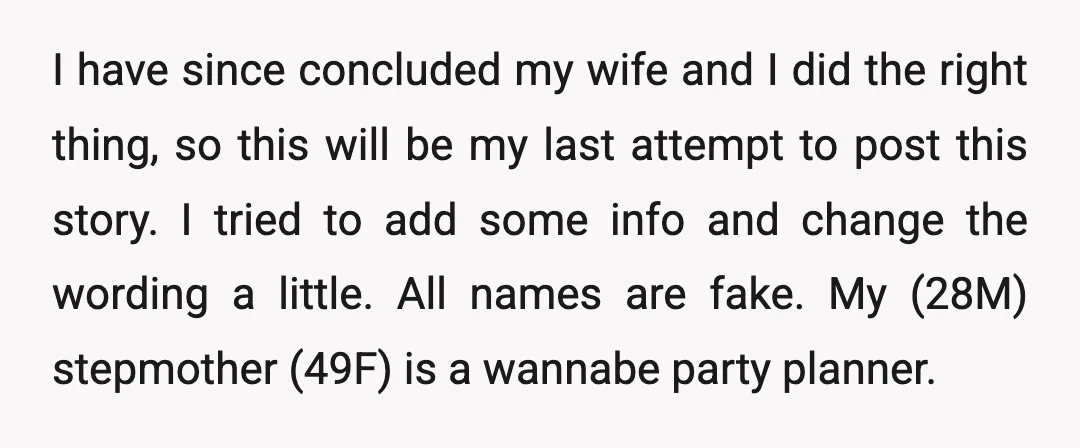 I have since concluded my wife and I did the right thing, so this will be my last attempt to post this story. I tried to add some info and...