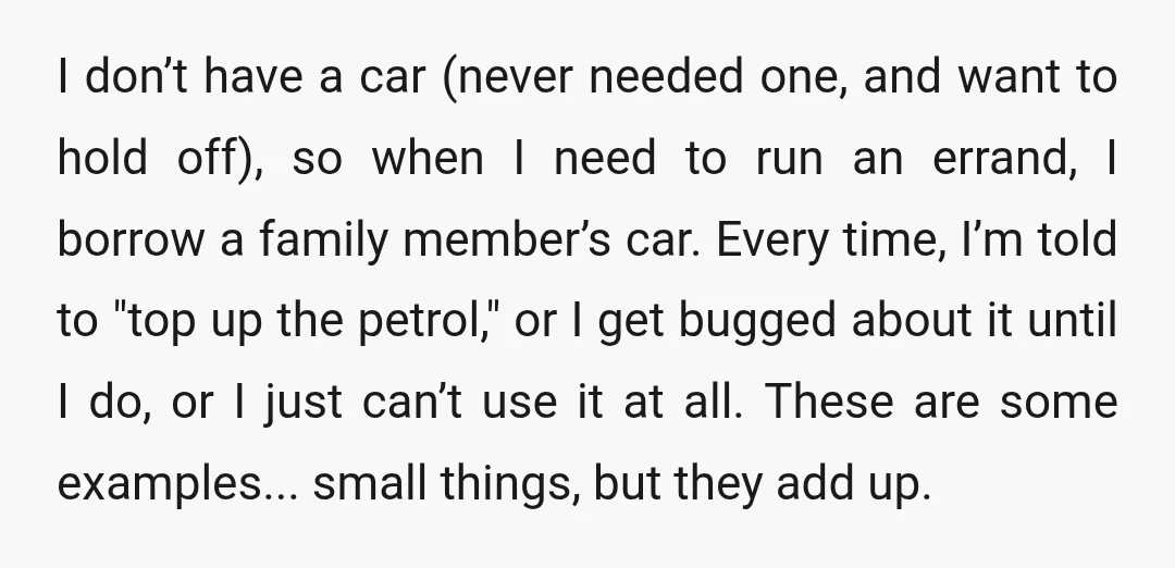 I don’t have a car (never needed one, and want to hold off), so when I need to run an errand, I borrow a family member’s car. Every time, I’m...