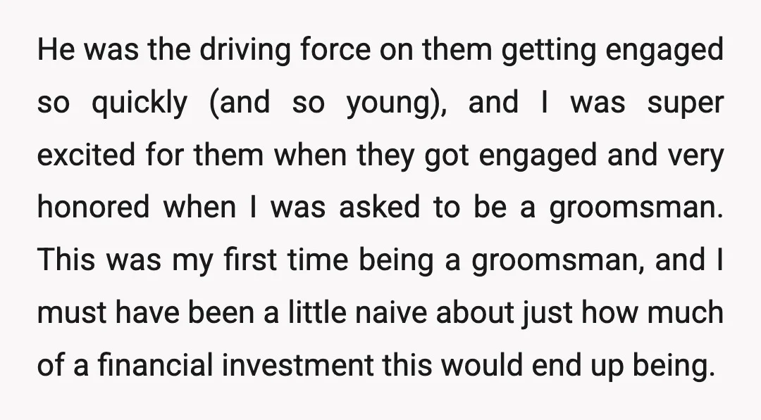 He was the driving force on them getting engaged so quickly (and so young), and I was super excited for them when they got engaged and very honored when I...