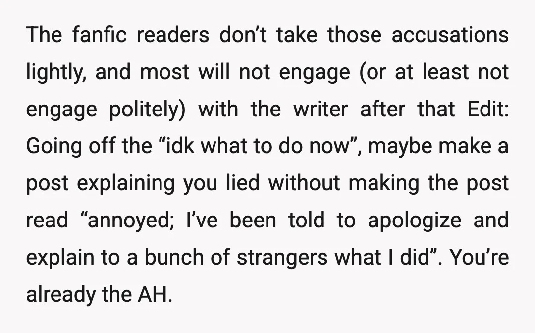 u/Antique-Bee3977 YTA. Using someone else's Reddit account isn't a harmless prank when it causes them backlash and hurts a community they care about. Apologizing was the right thing to do,...