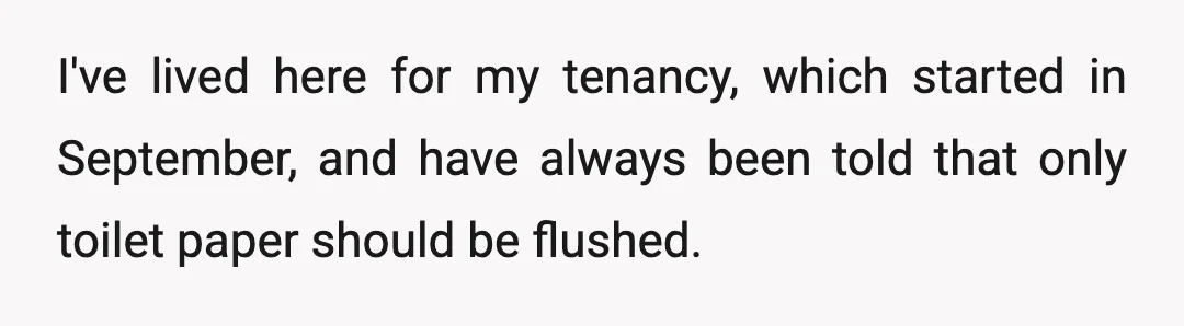 I've lived here for my tenancy, which started in September, and have always been told that only toilet paper should be flushed.