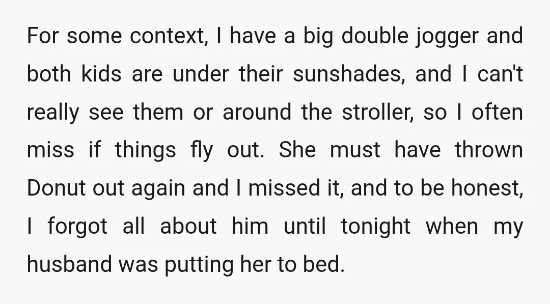 For some context, I have a big double jogger and both kids are under their sunshades, and I can't really see them or around the stroller, so I often miss...