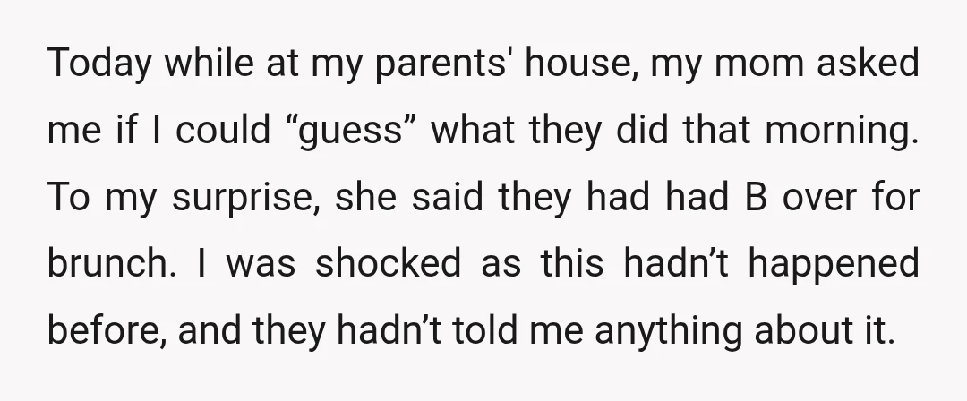 Today while at my parents' house, my mom asked me if I could “guess” what they did that morning. To my surprise, she said they had had B over for...