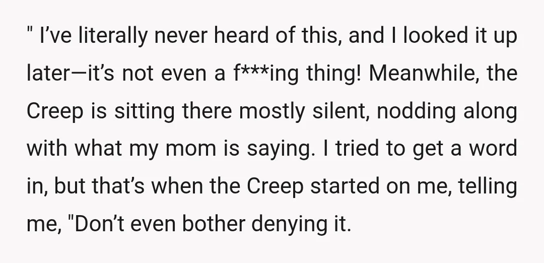 " I’ve literally never heard of this, and I looked it up later—it’s not even a f***ing thing! Meanwhile, the Creep is sitting there mostly silent, nodding along with what...