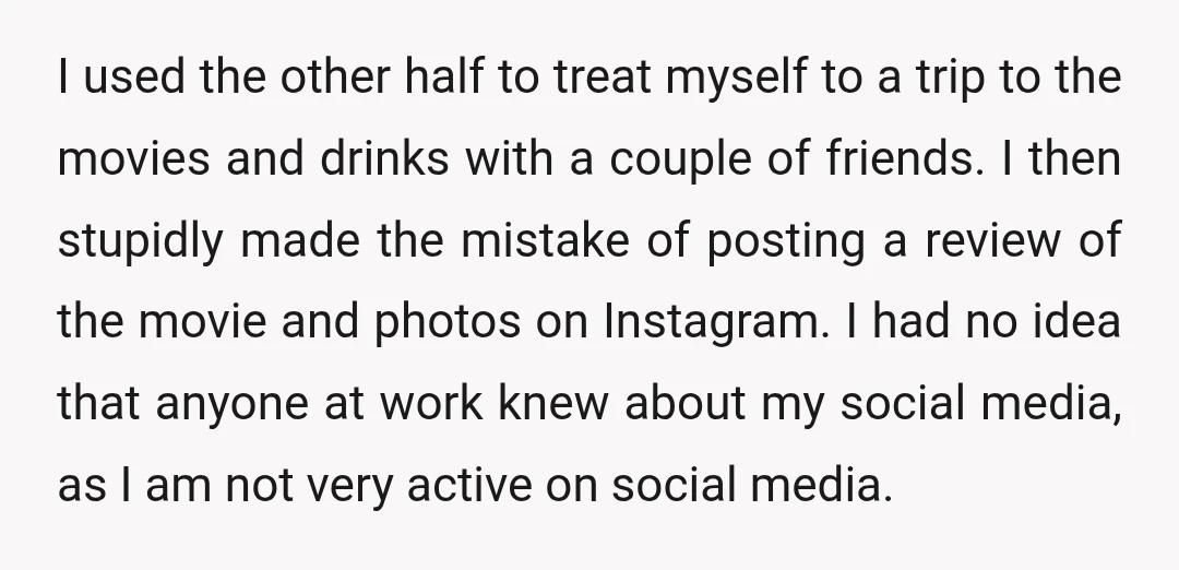 I used the other half to treat myself to a trip to the movies and drinks with a couple of friends. I then stupidly made the mistake of posting a...