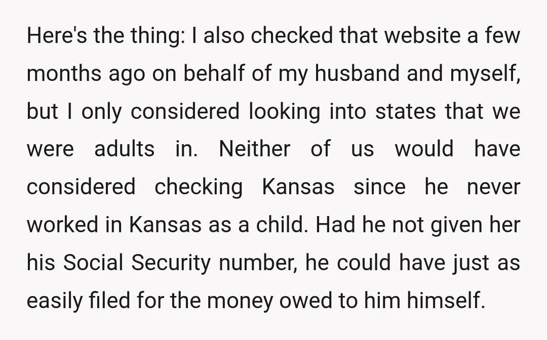 Here's the thing: I also checked that website a few months ago on behalf of my husband and myself, but I only considered looking into states that we were adults...