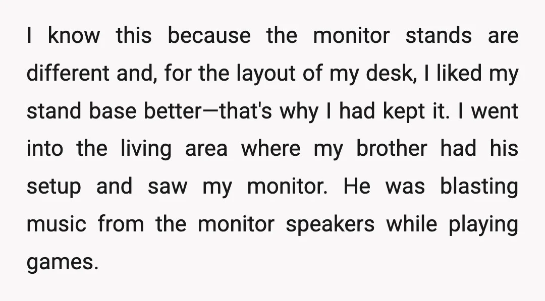 I know this because the monitor stands are different and, for the layout of my desk, I liked my stand base better—that's why I had kept it. I went into...
