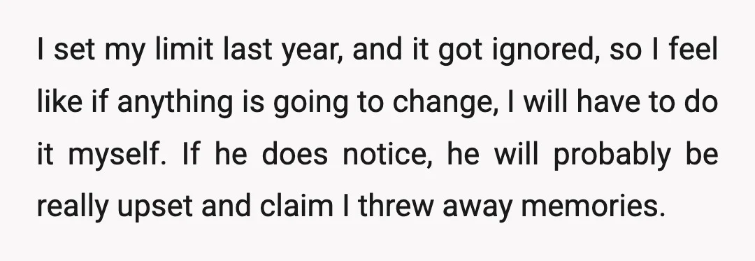 I set my limit last year, and it got ignored, so I feel like if anything is going to change, I will have to do it myself. If he does...