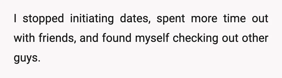 Instead, I started pulling away.