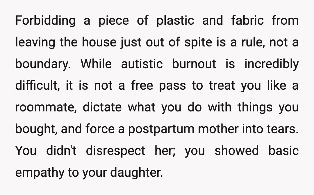 u/goodnsimple ESH , but if you agreed to the bassinet stays at the house rule (and seems reasonable with the dogs etc) then asking your wife again in front of...