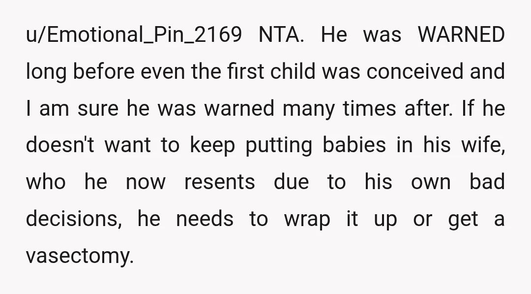 u/lemon_charlie NTA. He knew Alina's background and was on board with marrying her even when concerns were raised. Now he's seeing the actual result being those concerns being true. He...