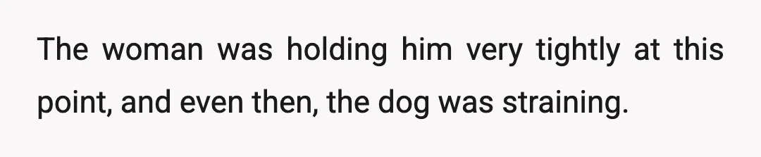 As we got closer, her dog must have noticed Patch or myself and began to bark and snarl.
