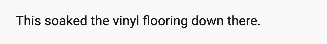 This soaked the vinyl flooring down there.