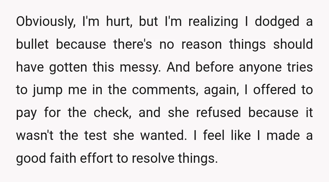 Obviously, I'm hurt, but I'm realizing I dodged a bullet because there's no reason things should have gotten this messy. And before anyone tries to jump me in the comments,...