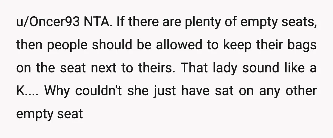 u/Solifuga She wanted a fight; the only choice she left you in it was whether to fight about not moving your bag because she had so many other options, or...
