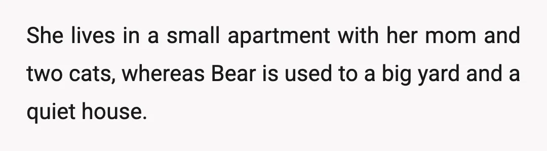 I explained that I love Bear too, he is my companion now, and she can come see us anytime she wants to.