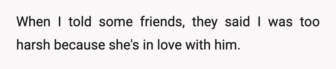 I replied, "So this random guy can earn your love, but not the daughter you adopted?" She called me a "selfish b****" and hung up.