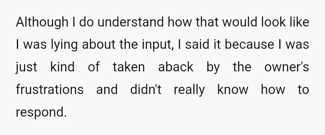 For clarification, 'on the way out' meant 'on the way out of town,' not 'on the way out of the house.' When I said, 'I may have bumped something,' it...