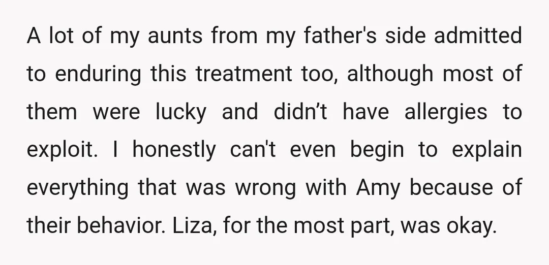 She needed a little therapy as she was being groomed into compliance and taught that what she would experience was normal, but Amy had completely shut down. It took two...