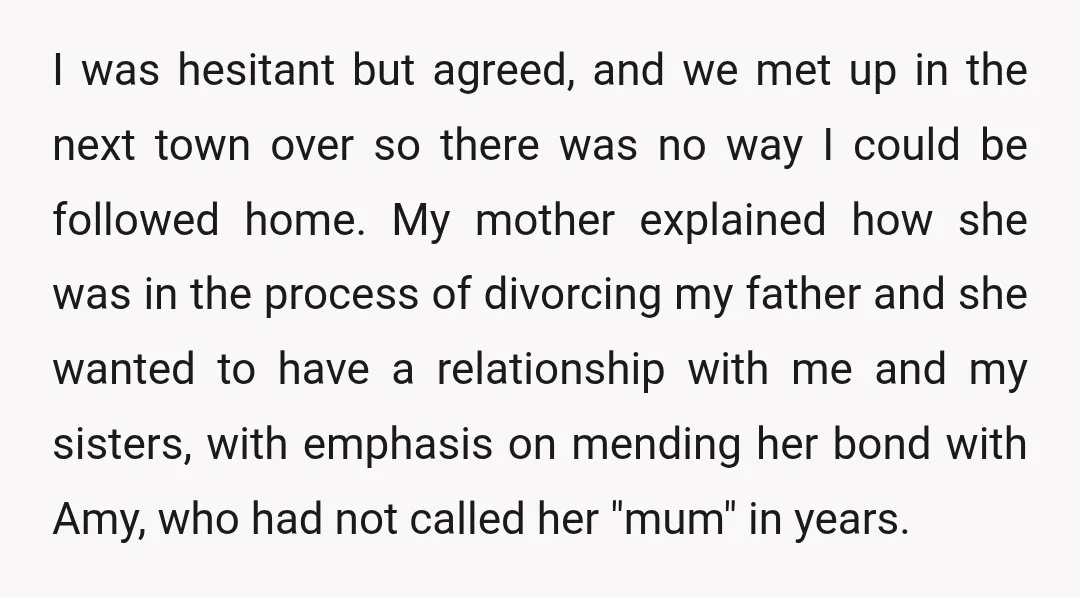 She explained how she was pressured into the marriage after she got pregnant with me and never wanted that life for her daughters.