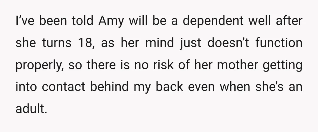 While Amy does have a phone and a computer, she doesn’t have any social media as she doesn’t want any chance of her family trying to contact her, as they’ve...
