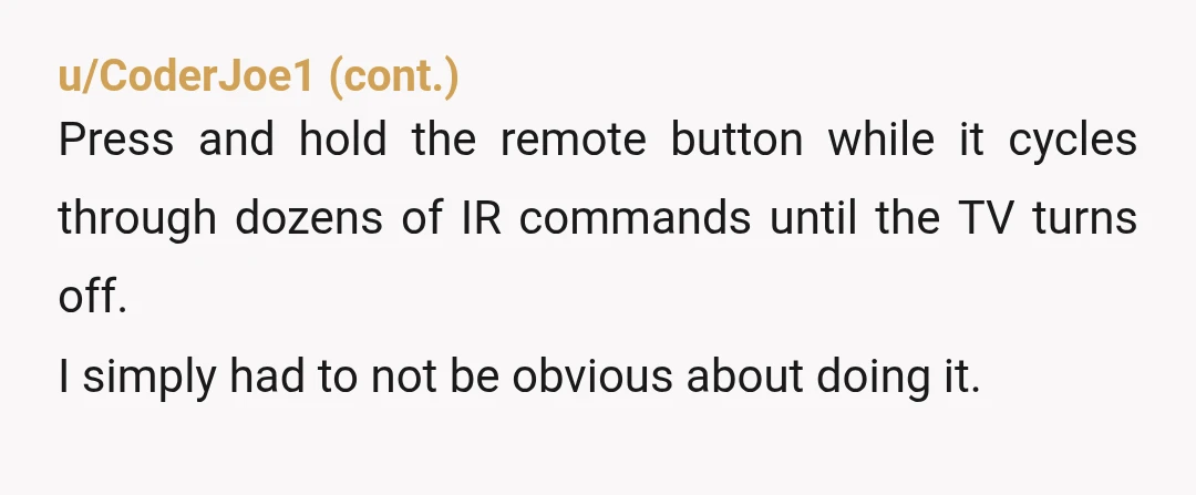 u/W0nderingMe
She was going to punish the class by putting the TV on?
Weird choice.