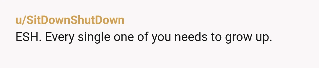 u/Avocadosamy
ESH except your poor neighbor i hope she finds a better job away from your drama filled family