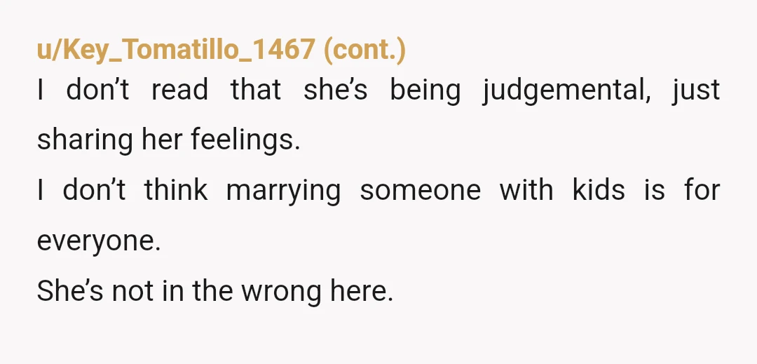 u/Loud_Shallot_1367 Hmm I am actually leaning towards yta here. Not having heard your mother’s tone, but just based on how it’s written here it is not a judgmental statement. I...