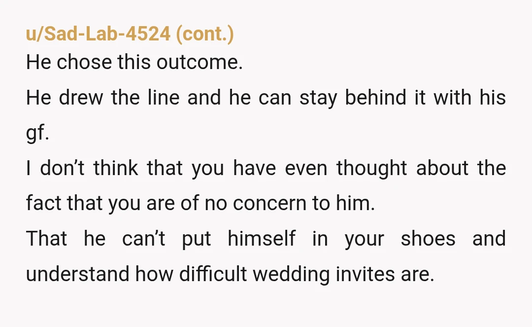u/Human-Regionality Your brother’s girlfriend’s kids mean nothing to you, you’re not in their lives, you’ve JUST met them. She probably wants to bring them so that instead of her paying...